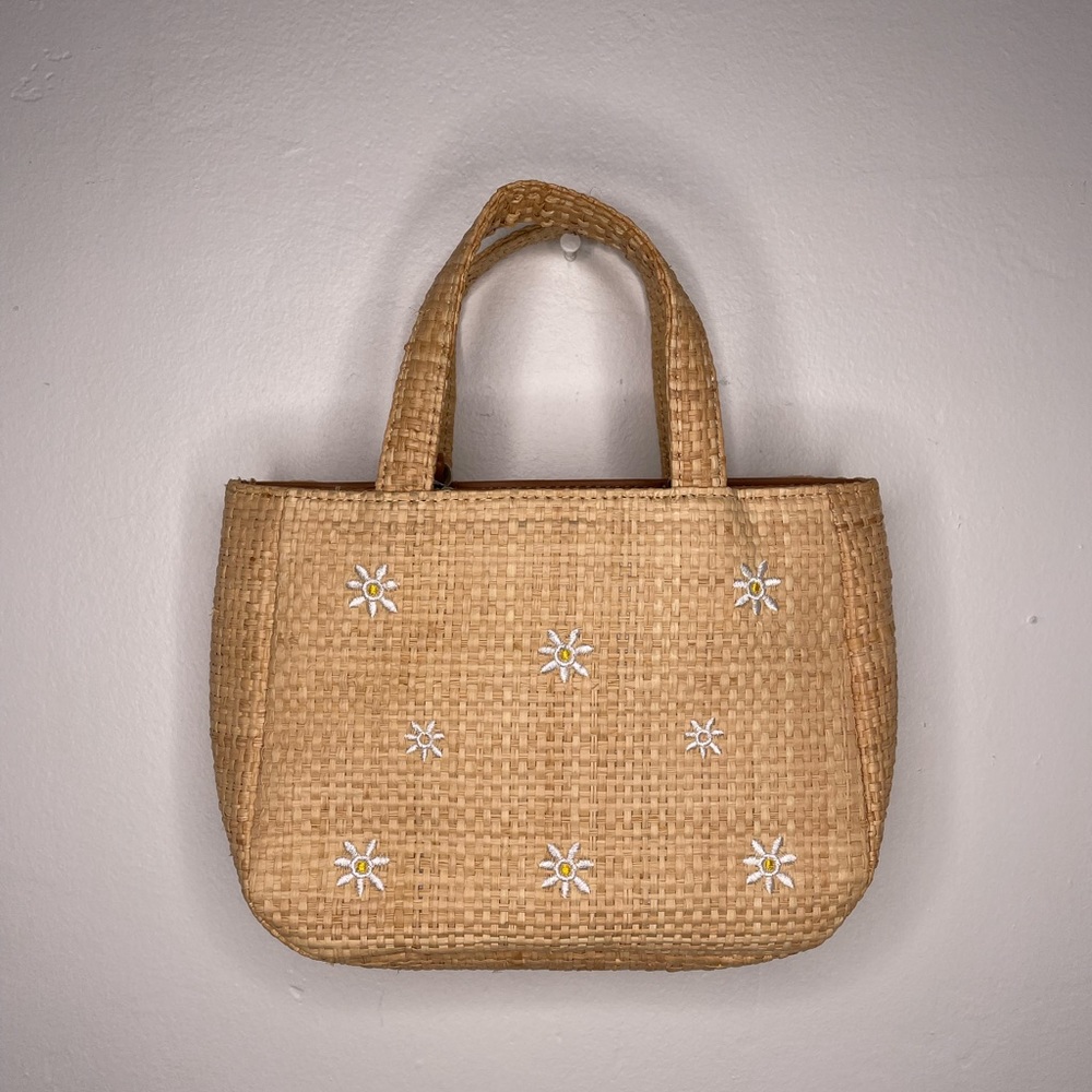 Urban Outfitters Straw Floral Print Shoulder Bag
